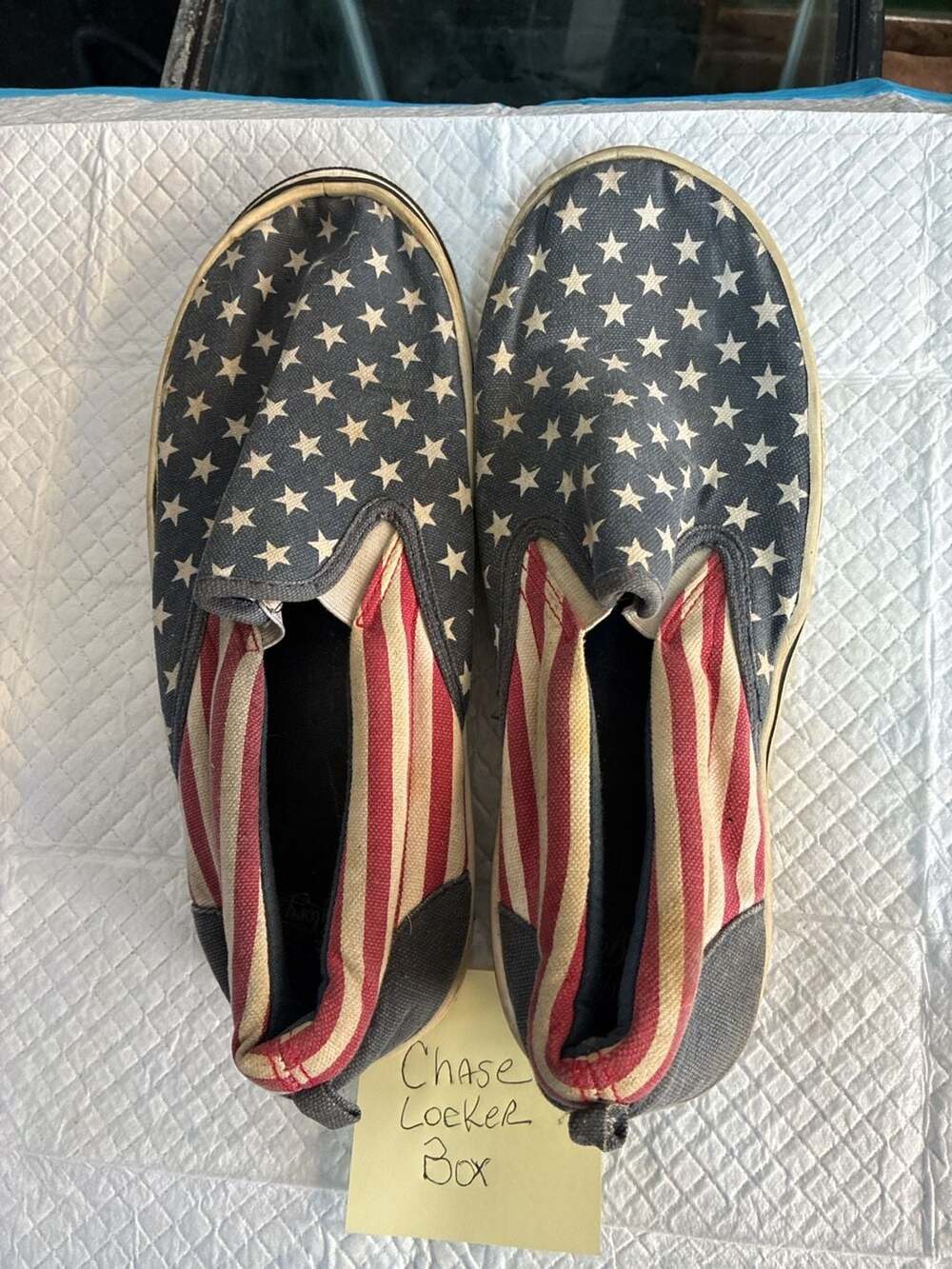 Faded Glory American Flag Canvas Slip-on Shoes Men's 10.5